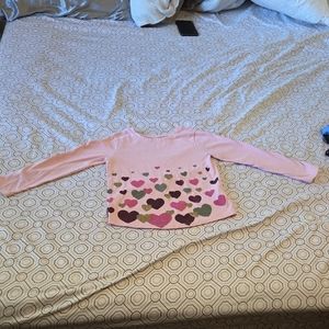 Pink Heart Pattern Kids Top